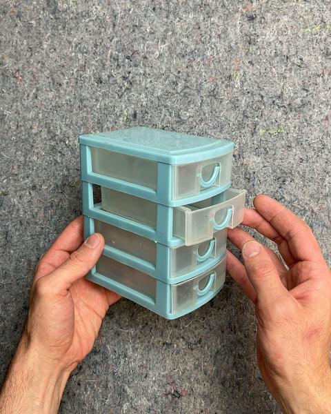 Small Teal Plastic Storage Drawers