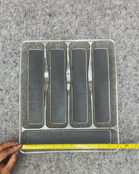Clear Plastic Drawer Organizer with Black Inserts, 11x13"