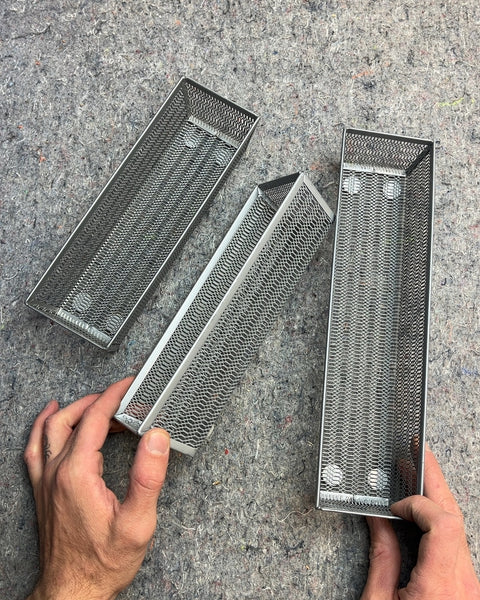Set of Three Metal Mesh Storage Bins
