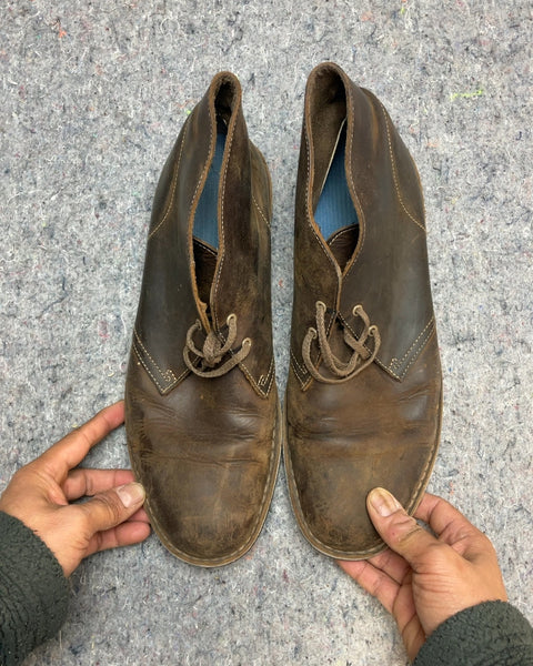 Clarks Leather Chukka Boots, Sz 10.5 M US or 44 EU