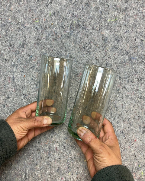 Two Tall Iridescent Highball Glasses