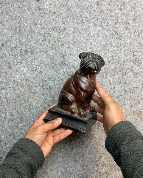 Pug Dog Figurine on Pedestal