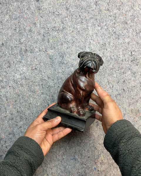 Pug Dog Figurine on Pedestal