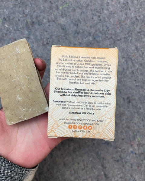 Bask & Bloom Rhassoul & Bentonite Clay Shampoo Bar