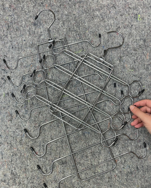 Two Metal Skirt Hangers with Clips