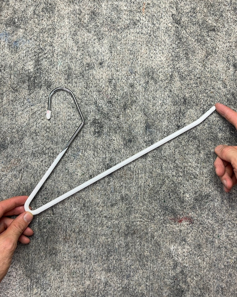 Super Minimalist White Plastic and Metal Clothes Hanger