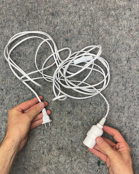 White Lamp Cord with Socket and Switch