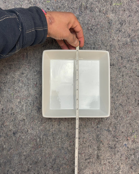 Two White Ceramic Square Dishes