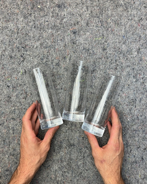 Set of Three Clear Drinking Glasses