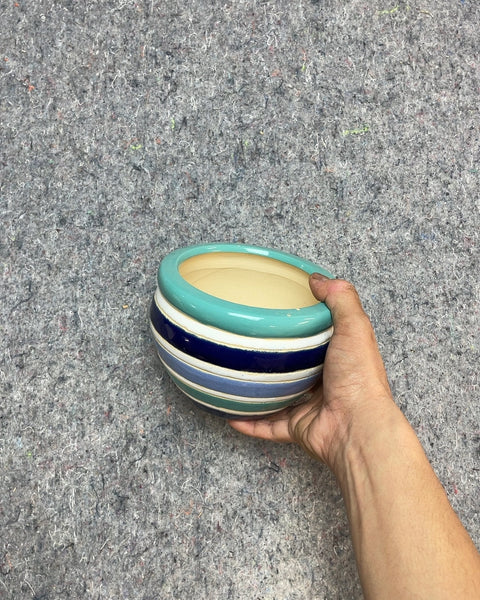 Striped Ceramic Planter