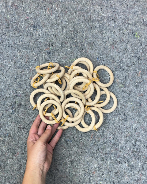 Wooden Curtain Rings with Clips
