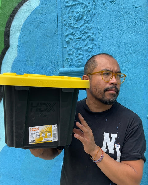 HDX Tough Tote with Yellow Lid, 7 Gallon