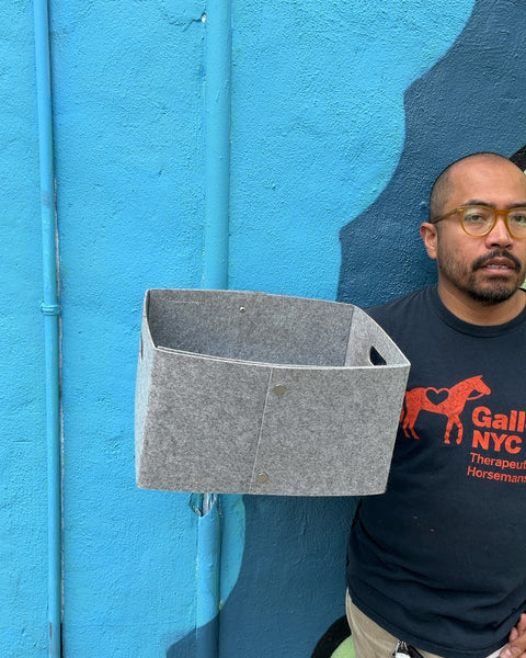 Gray Felt Storage Bin, W14"