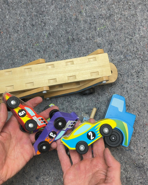 Melissa & Doug Wooden Car Carrier with Cars