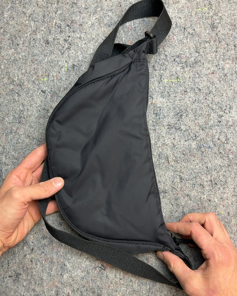 Black Nylon Crossbody Sling Bag