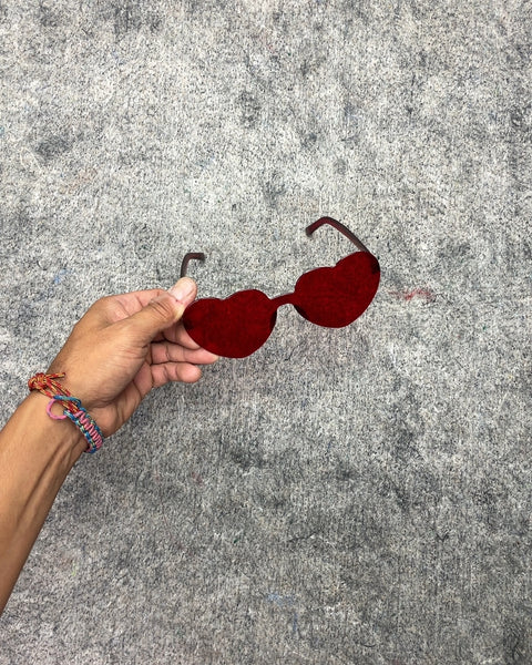 Plastic Red Heart Shaped Sunglasses