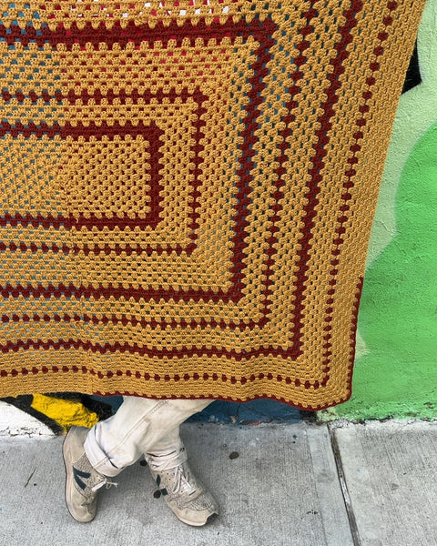 Crochet Square Pattern Blanket, 40x40"