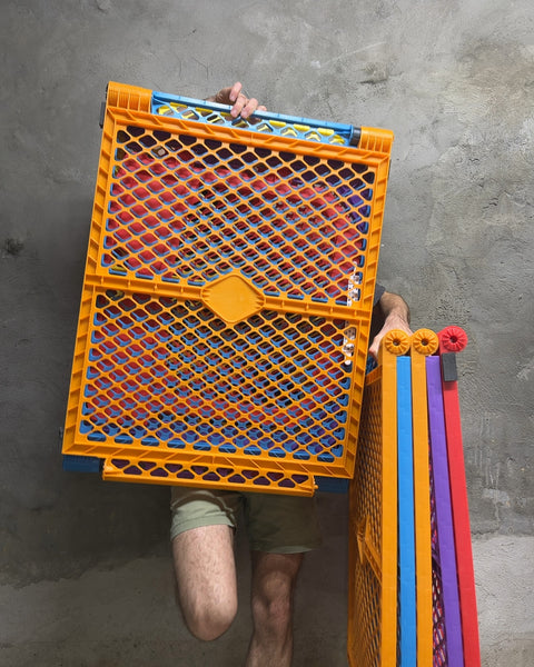 Multicolor Folding Plastic Playpen Safety Gate With 10 Panels