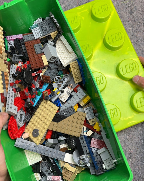 Bunch Of LEGO Bricks and Storage Box