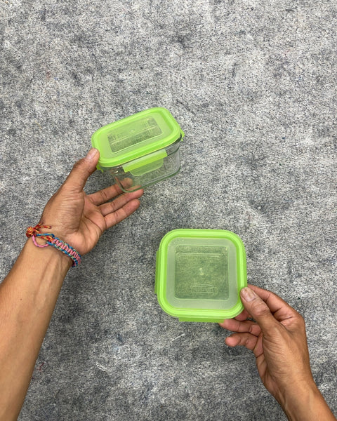 Glasslock Mini Square Glass Food Storage Containers, Set of 2
