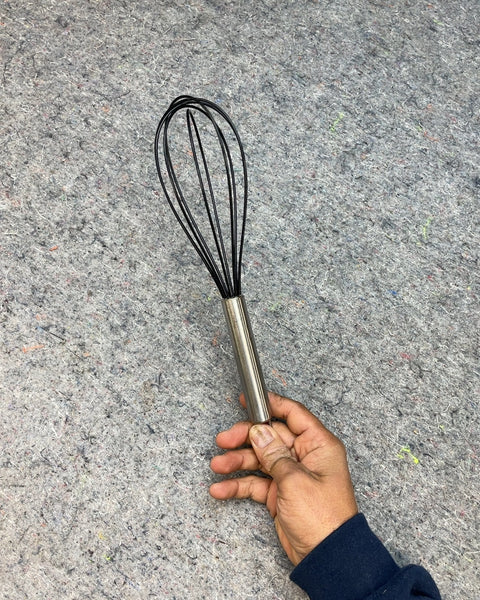 Black Silicone Whisk with Stainless Steel Handle