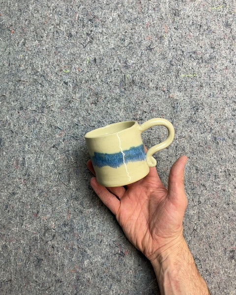 Prettiest Ceramic Mug with Blue Stripe