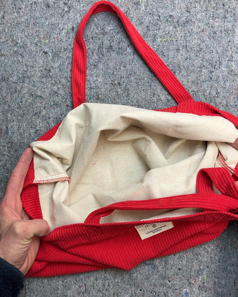 Sézane Larger Red Corduroy Tote Bag