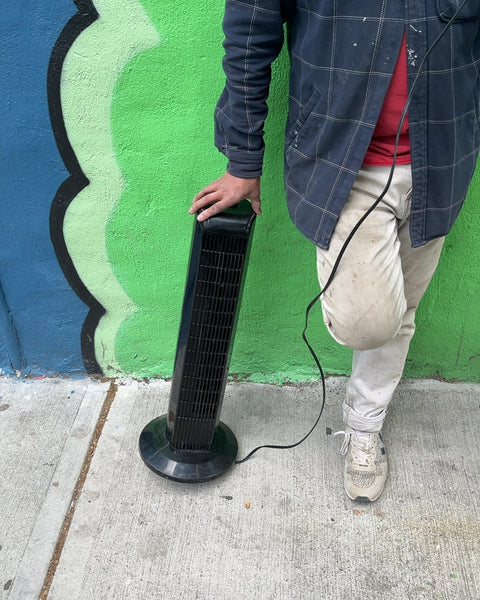 26-inch 3-speed Black Oscillating Tower Fan