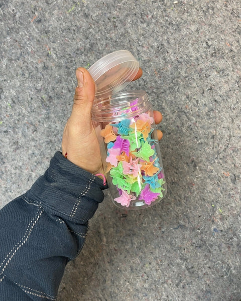 Jar of Butterfly Hair Clips