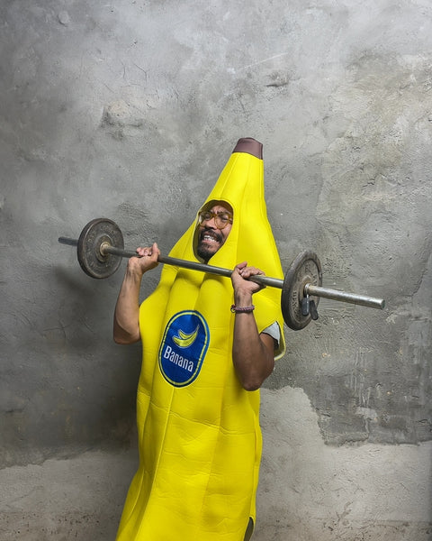 Banana Bar with 10 Pounds of Weights on Each Side
