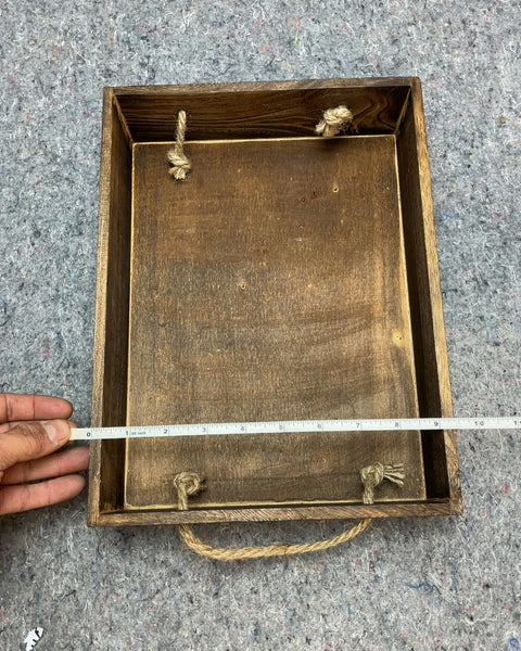 Wooden Box with Rope Handle