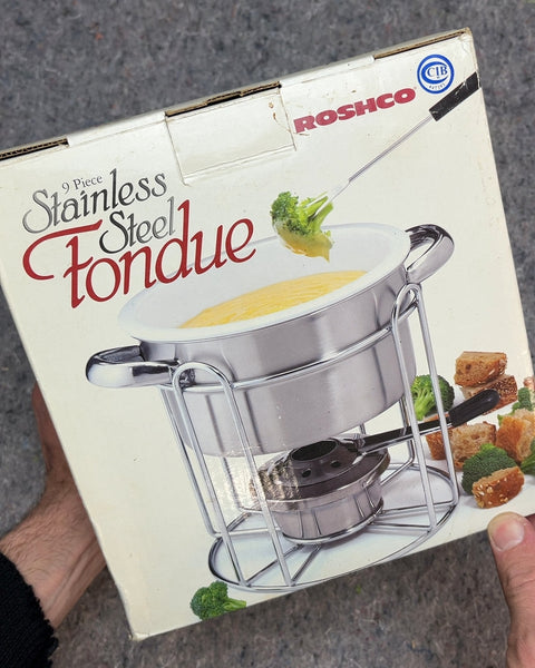 Like New Roshco Stainless Steel Fondue Set