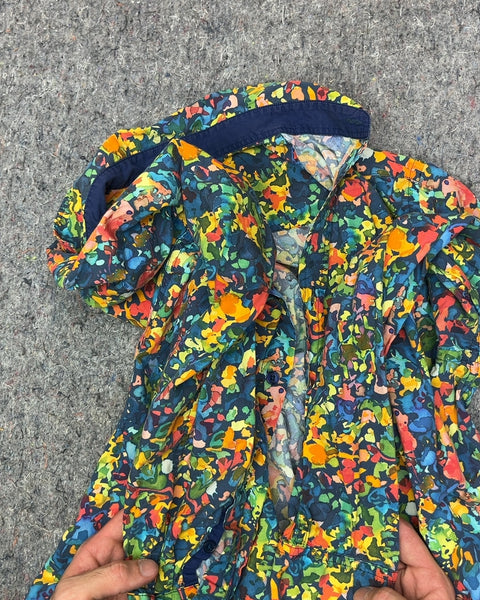 Desigual Multicolor Abstract Print Button-Up Shirt, Size M
