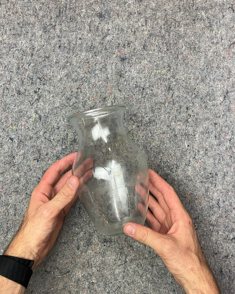 Clear Glass Vase, H8"