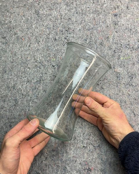 Clear Glass Vase, H8"