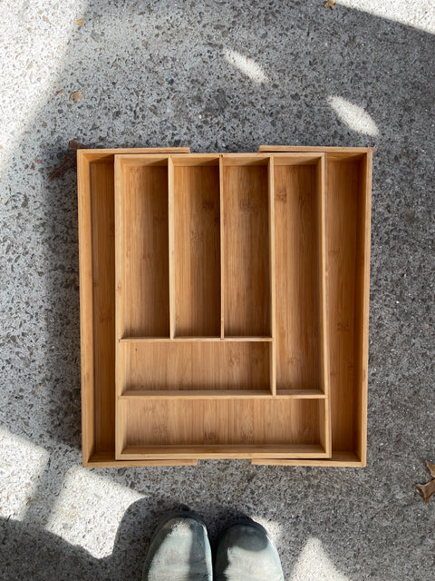 Bamboo Cutlery Organizer, 13/19”x18”