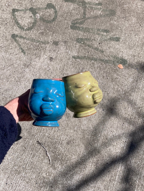 2 Funny Face Mugs