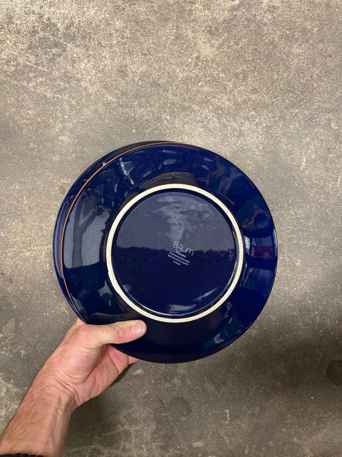 3 Blue Ceramic Dinner Plates