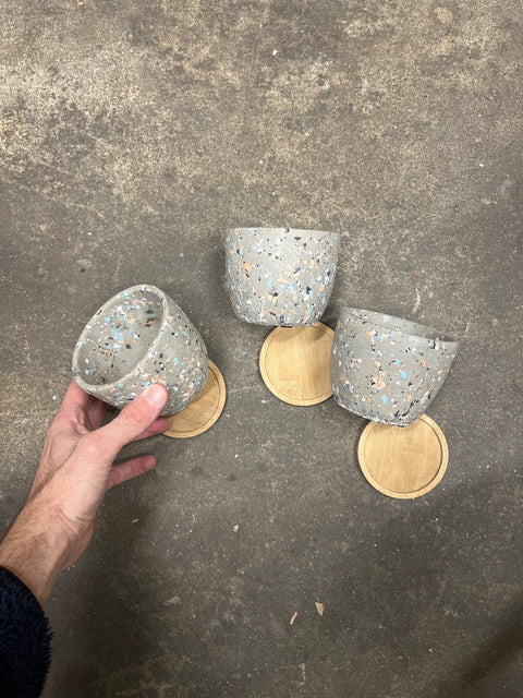 3 Cute Speckled Planters