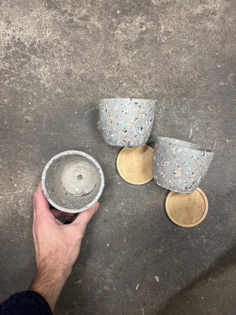 3 Cute Speckled Planters