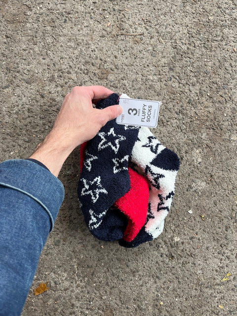 3 Pairs Of Dunnes Fluffy Socks, Size US 4-8 or EU 37-42