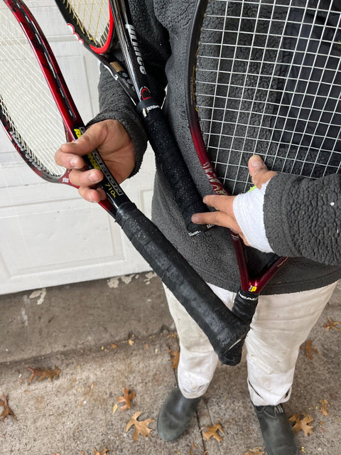3 Prince Tennis Rackets (Need New Tape), A Head Bag & 1 Ball