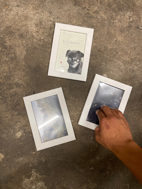3 White Picture Frames, 4x5"