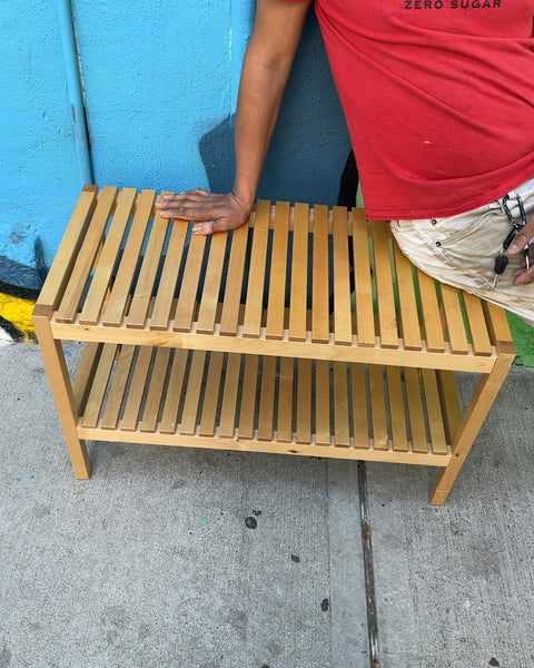 IKEA Molger Wooden Shelf Bench, W31xD15xH19"