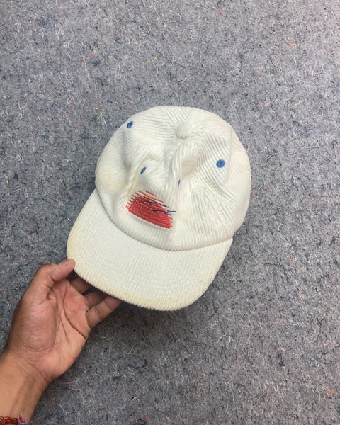 White Corduroy Baseball Cap