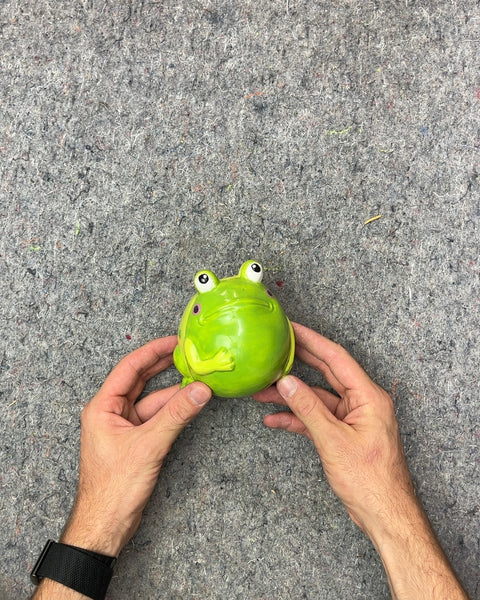 Green Frog Ceramic Figurine