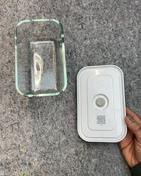 Clear Glass Food Storage Container with White Lid