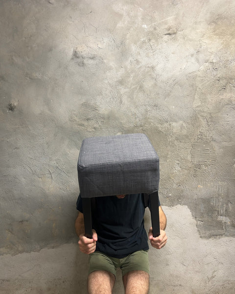 IKEA Nils Upholstered Grey Stool