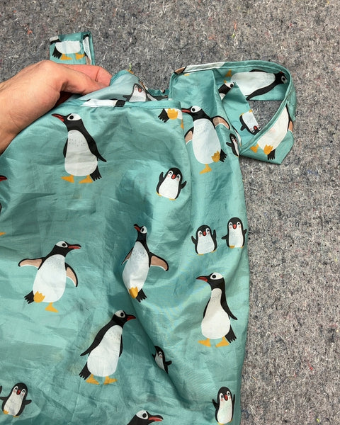 Reusable Shopping Bag With A Bunch Of Penguins On It