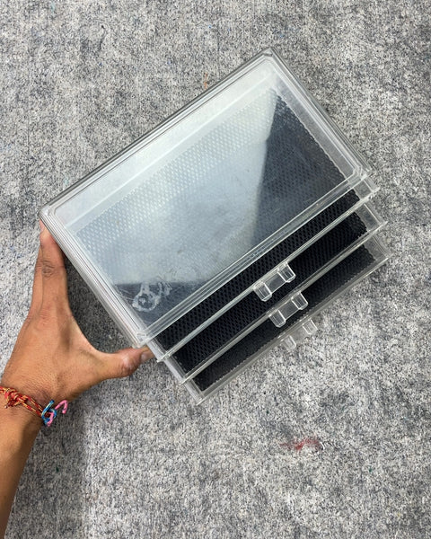 Clear Acrylic Three-Drawer Organizer, 5x9x4"